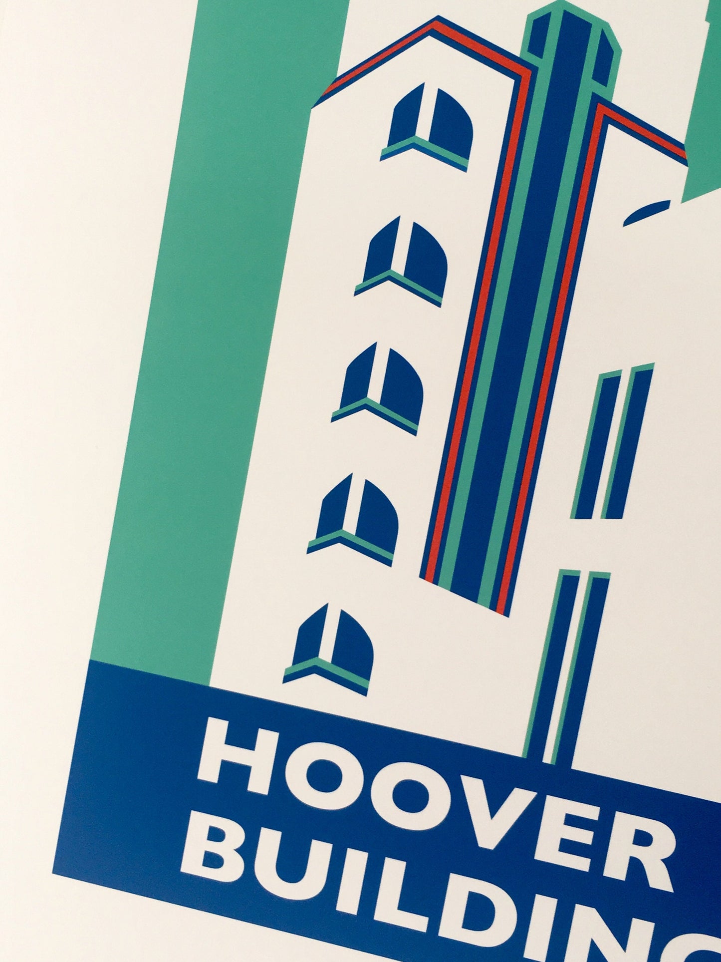 THE HOOVER BUILDING Travel Poster - London Print - Art Deco - Illustration by Rebecca Pymar