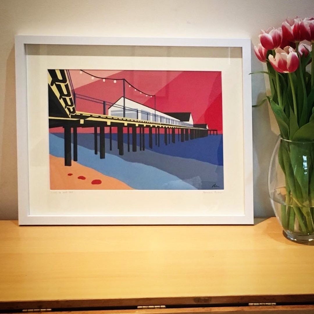 SOUTHWOLD PIER themed Mounted Fine Art Print - English Seaside - by Rebecca Pymar