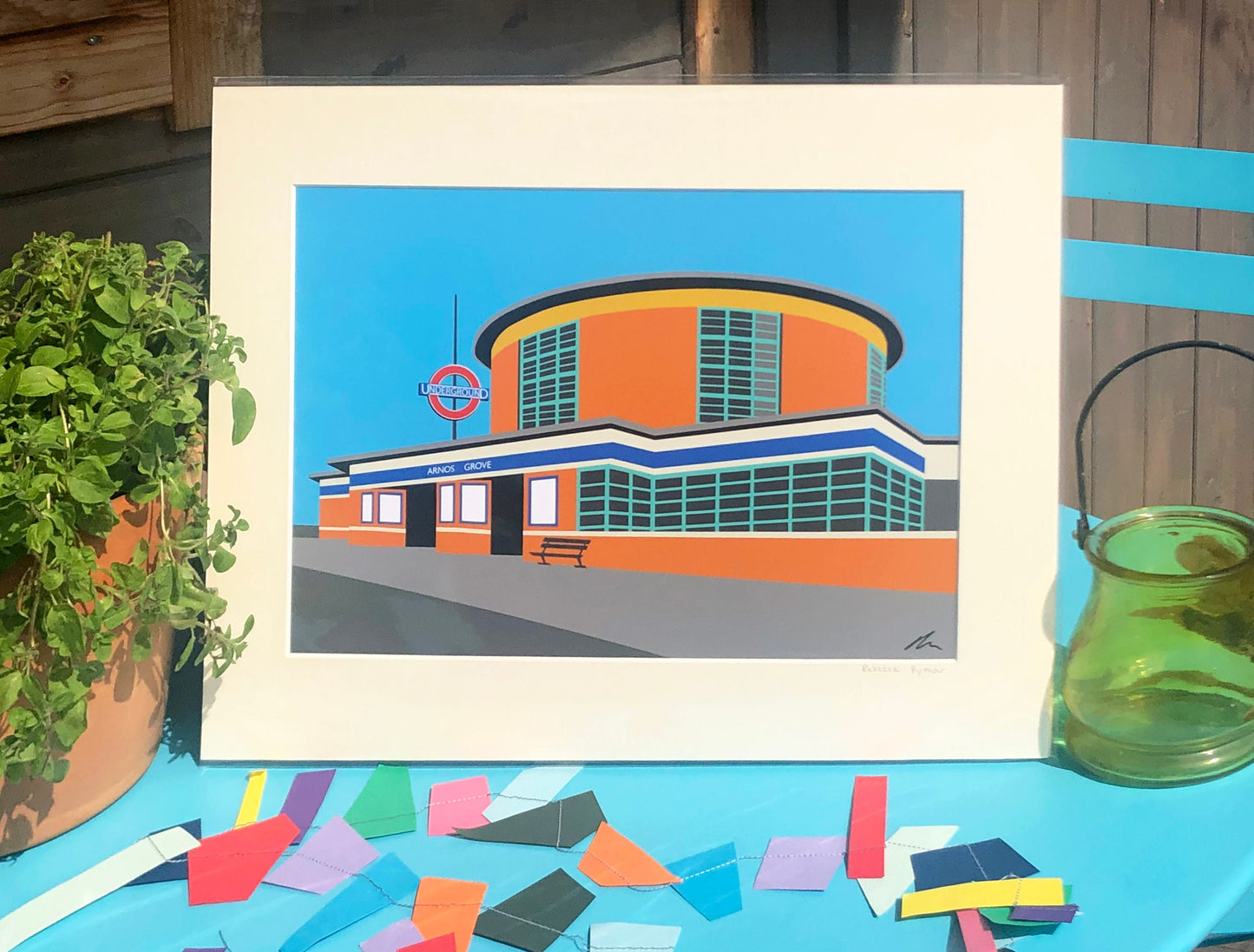 Arnos Grove Station Mounted Print