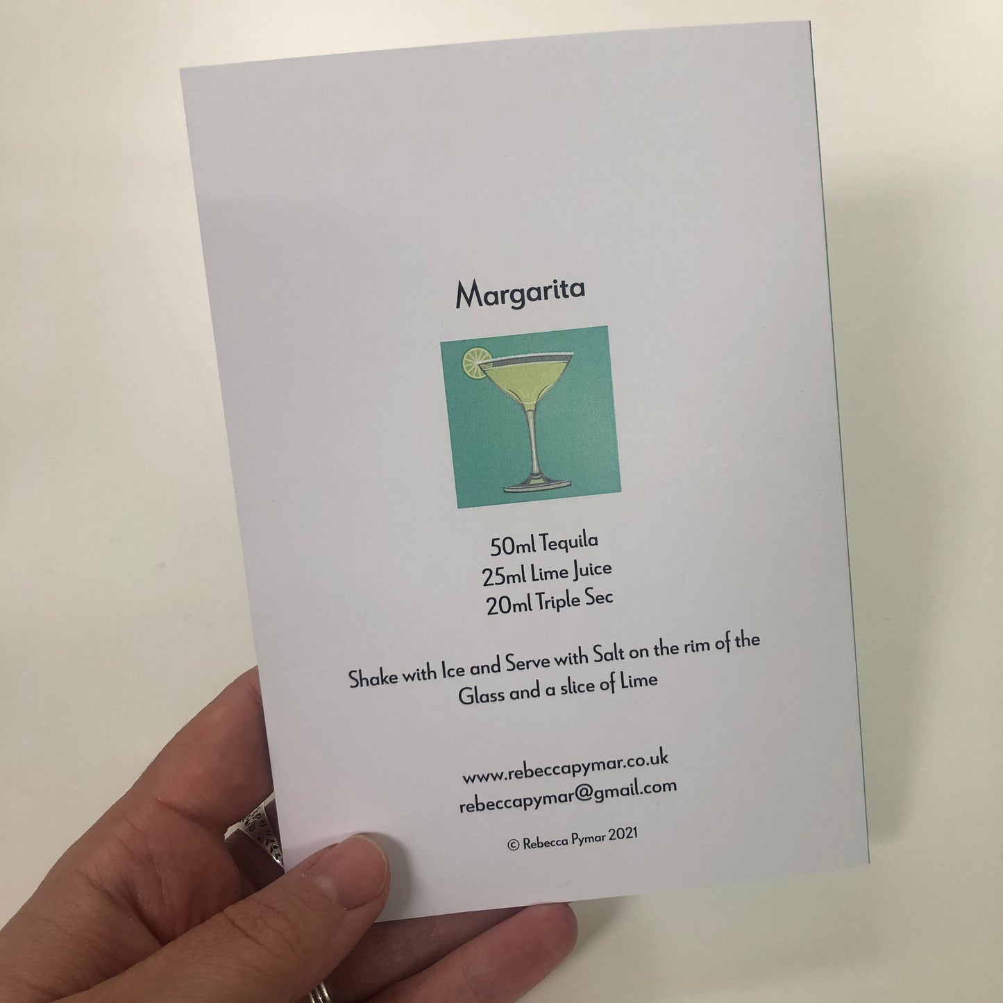 MARGARITA Greetings Card - Cocktail Card - Art Deco