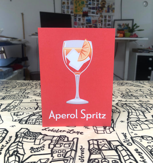 Aperol Spritz Greetings Card - Cocktail Card - Art Deco