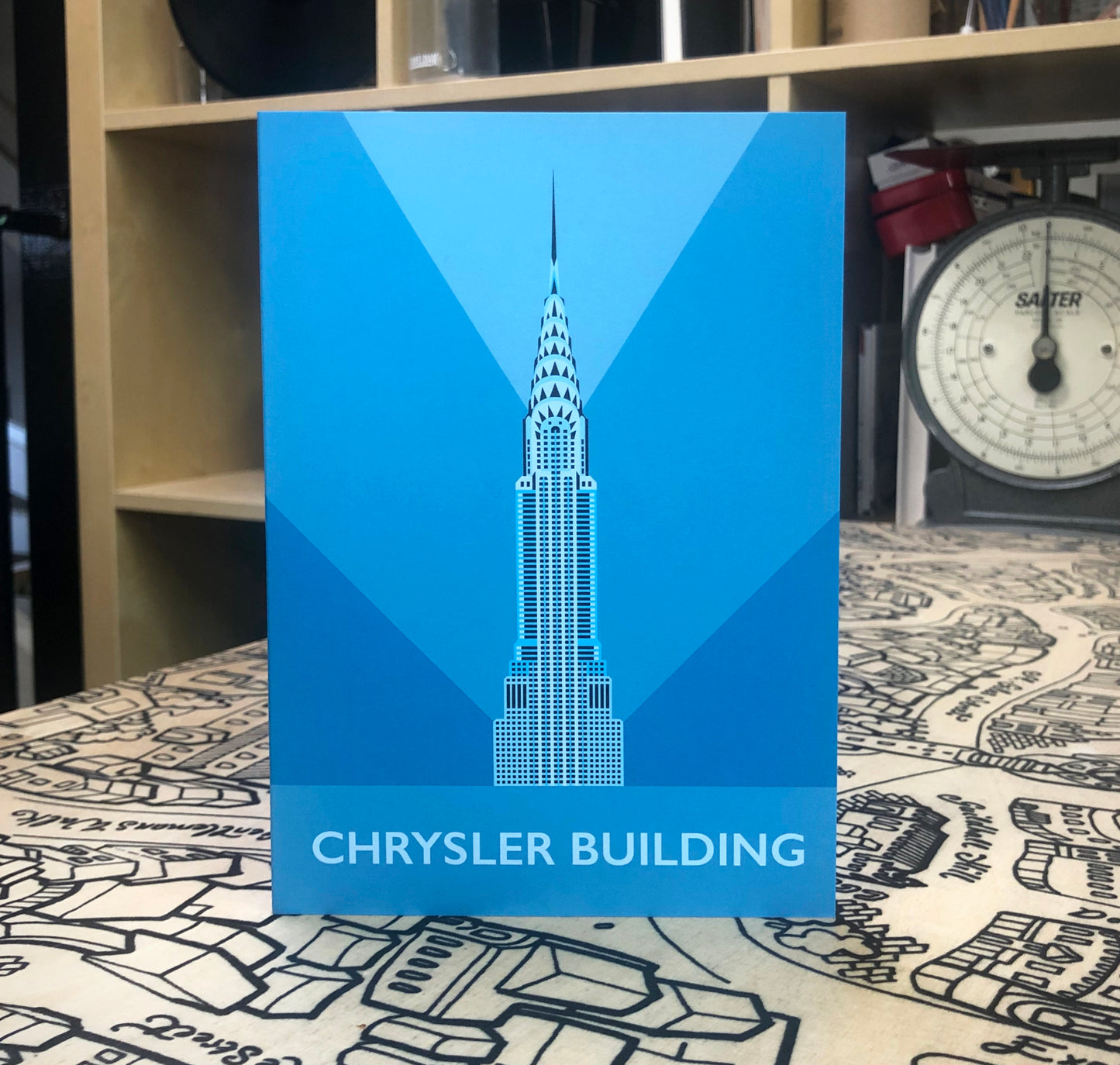 The Chrysler Building - New York - Travel Poster Style Greetings Card by Rebecca Pymar
