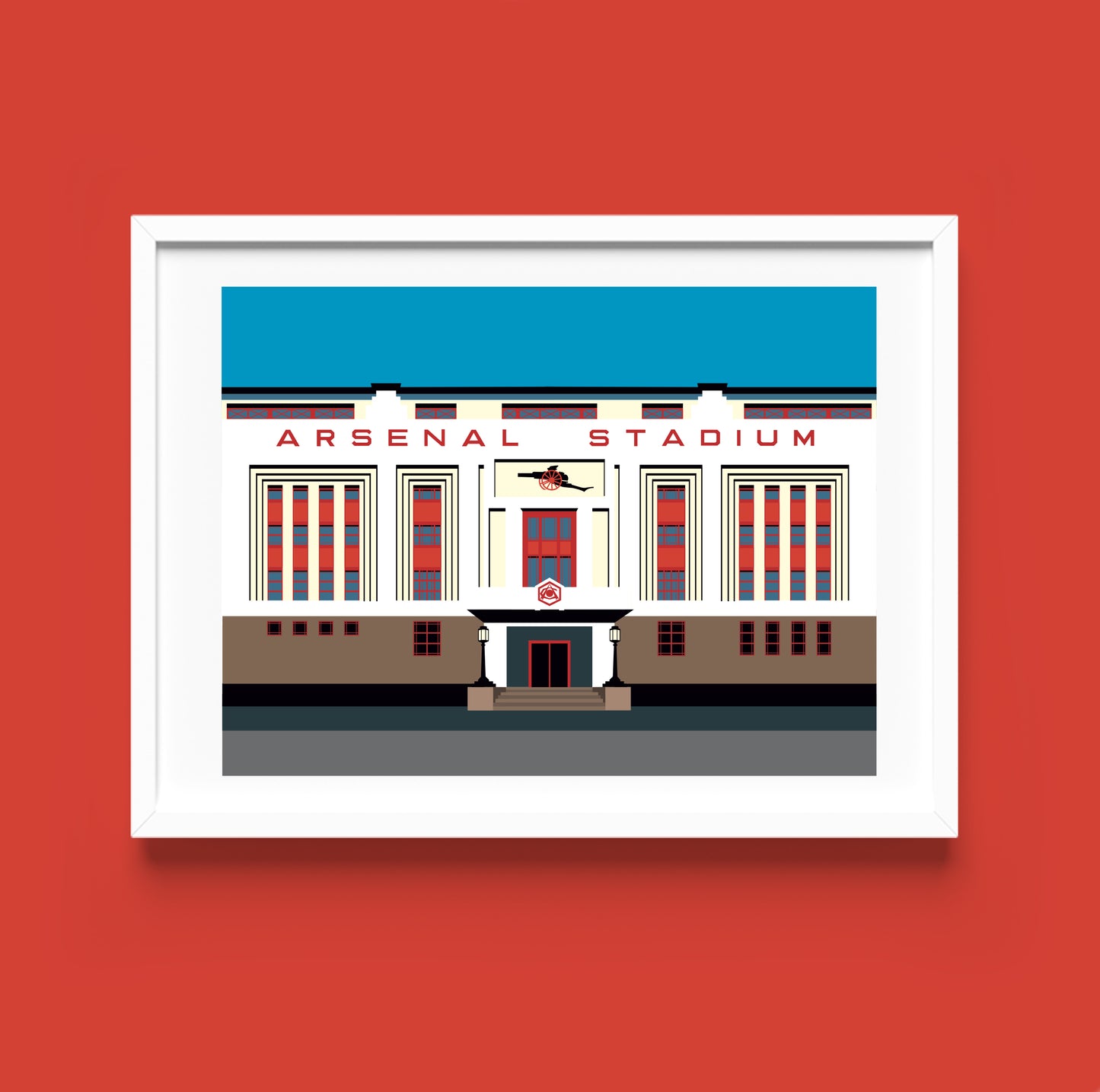 HIGHBURY STADIUM - Arsenal Stadium - Art Deco Print - Illustration by Rebecca Pymar