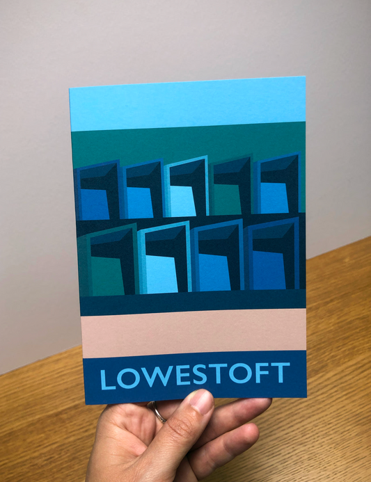 Lowestoft Beach Huts Greetings Card