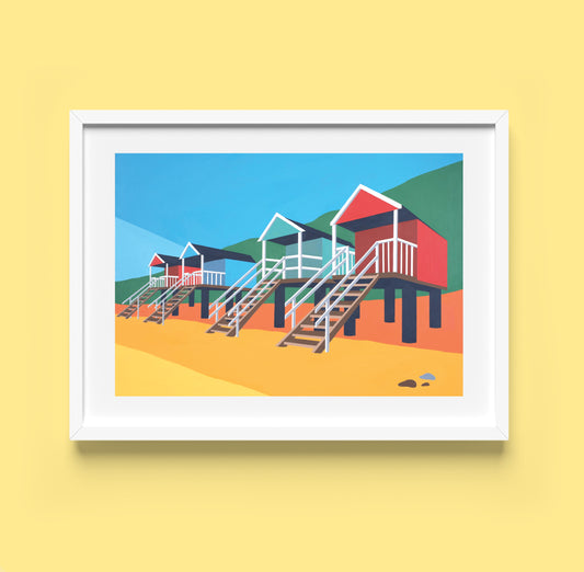 Wells Beach Huts Print