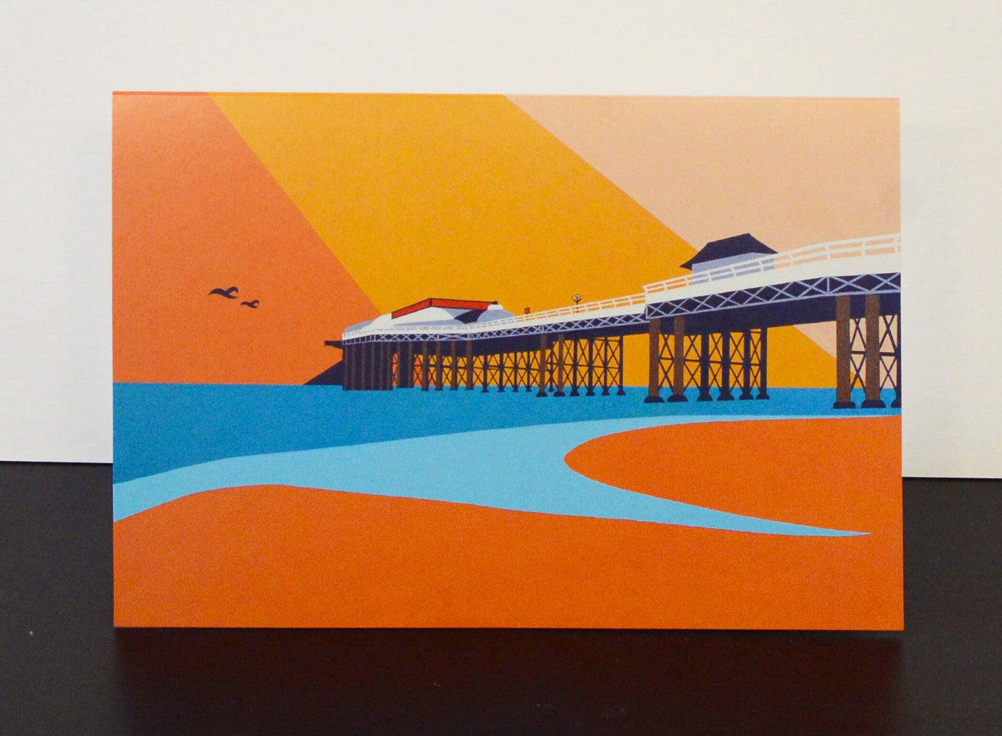 Cromer Pier themed Artists Greetings Card by Rebecca Pymar