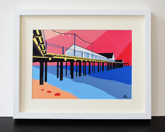 SOUTHWOLD PIER themed Mounted Fine Art Print - English Seaside - by Rebecca Pymar