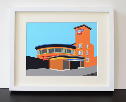 Park Royal Station - Mounted Print - London Underground illustration Travel Poster - Art Deco Tube Station series - Rebecca Pymar