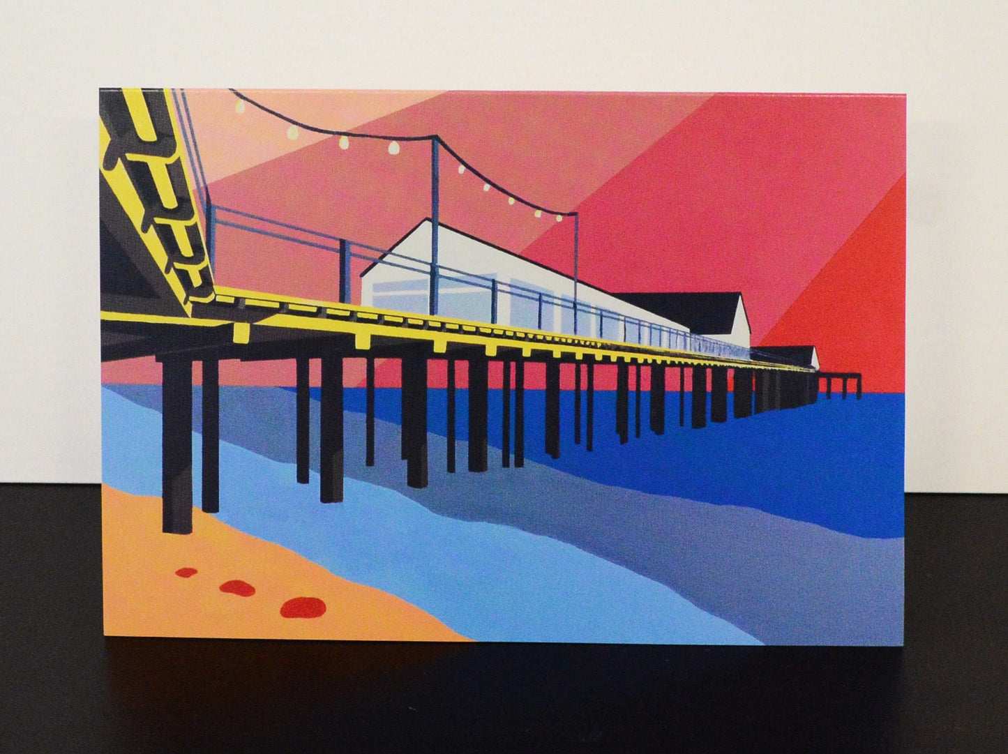 Southwold Pier themed Artists Greetings Card by Rebecca Pymar