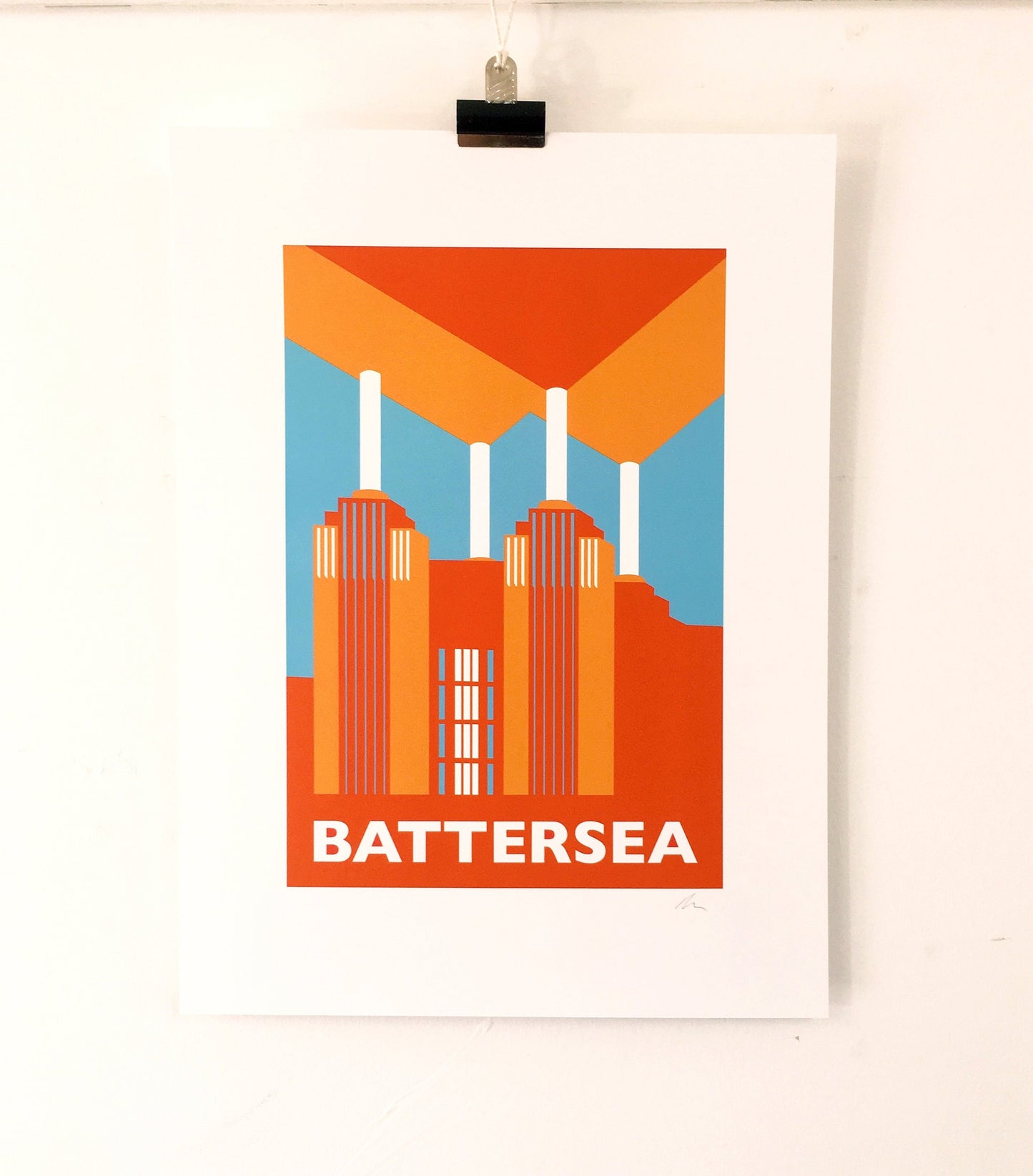 BATTERSEA POWER STATION Travel Poster - London Print - Art Deco - Illustration by Rebecca Pymar