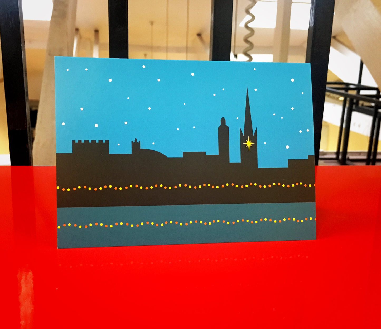 NORWICH Cityscape Christmas Card - pack of 6 Cards - by Rebecca Pymar