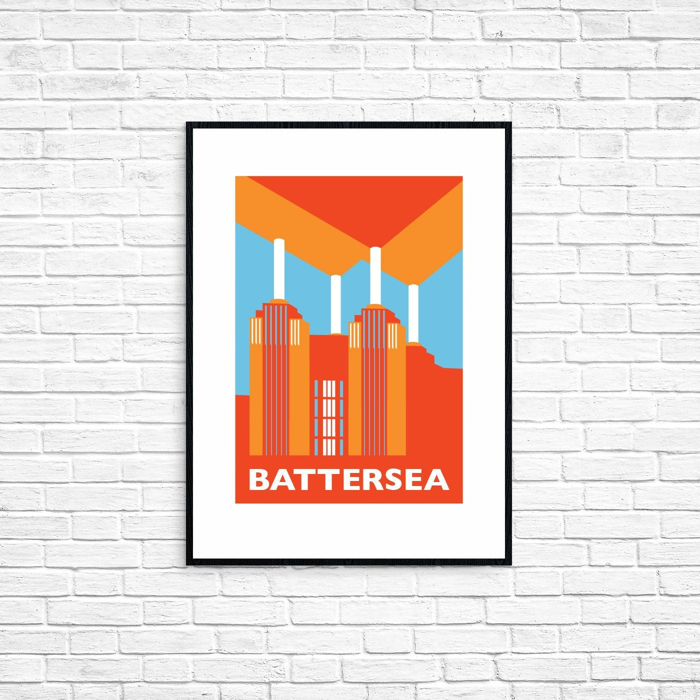 BATTERSEA POWER STATION Travel Poster - London Print - Art Deco - Illustration by Rebecca Pymar