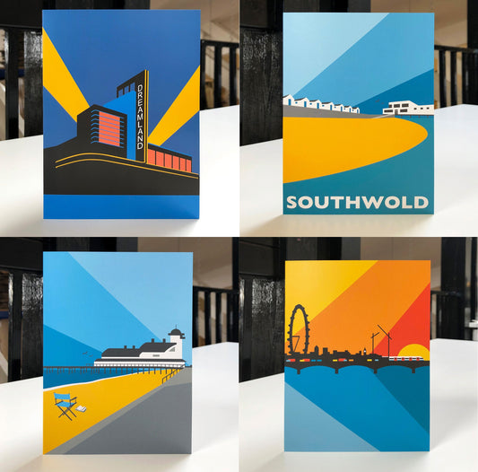 Any FIVE GREETINGS CARDS - Travel Poster/ Cocktail/ Christmas/ Landscape cards all included in offer!