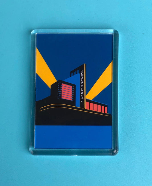 DREAMLAND - MARGATE Travel Poster Style Fridge MAGNET by Rebecca Pymar