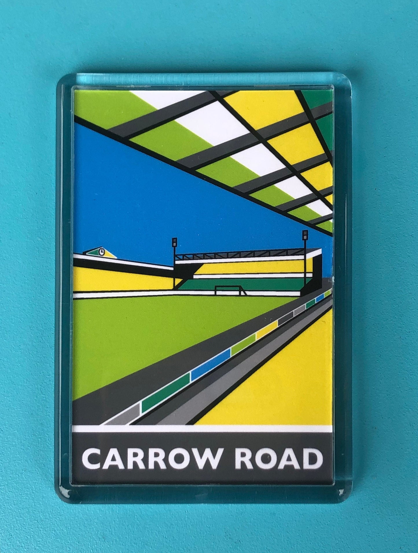 CARROW ROAD Travel Poster Style Fridge Magnet by Rebecca Pymar