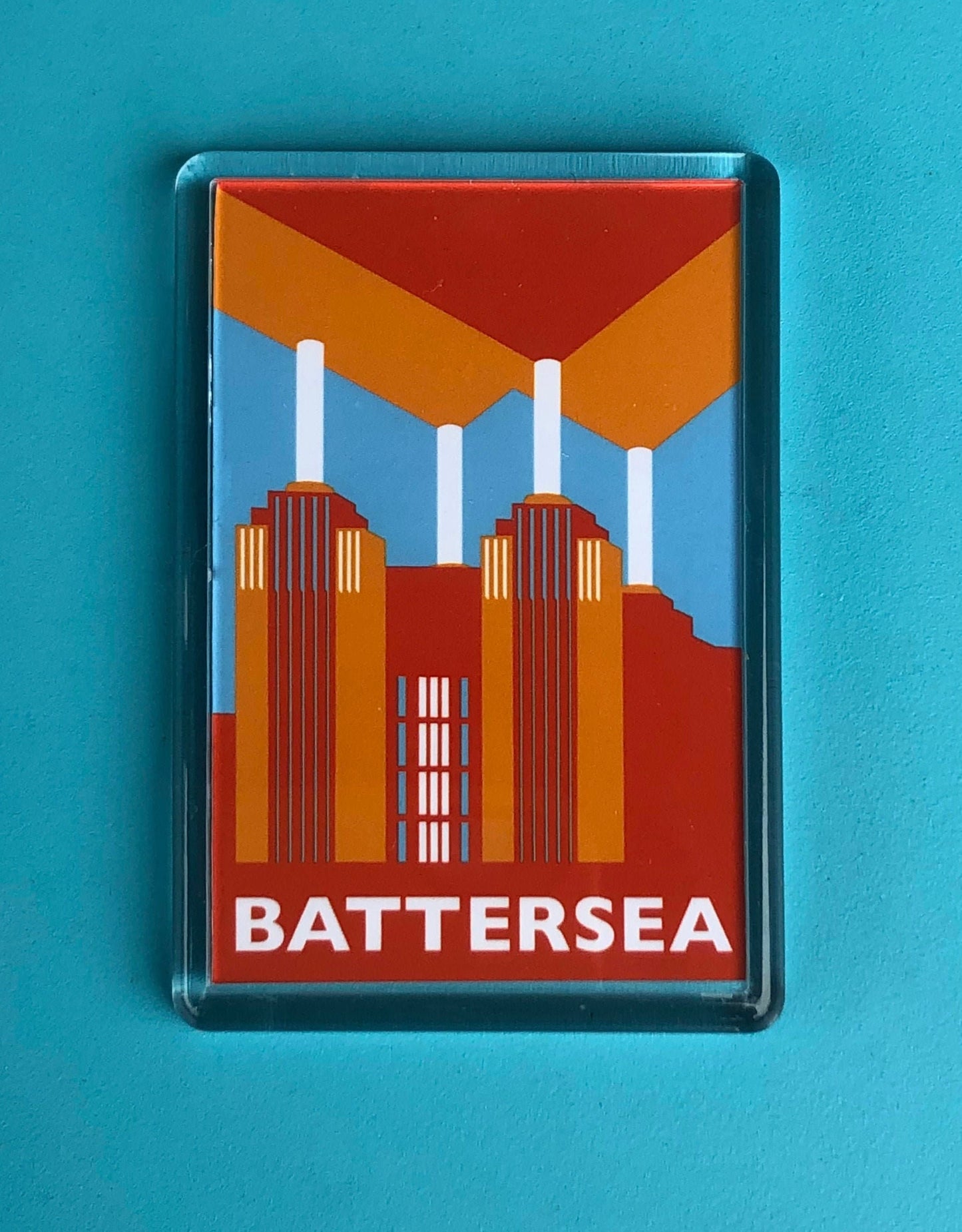 BATTERSEA Power Station LONDON Travel Poster Style Fridge Magnet by Rebecca Pymar