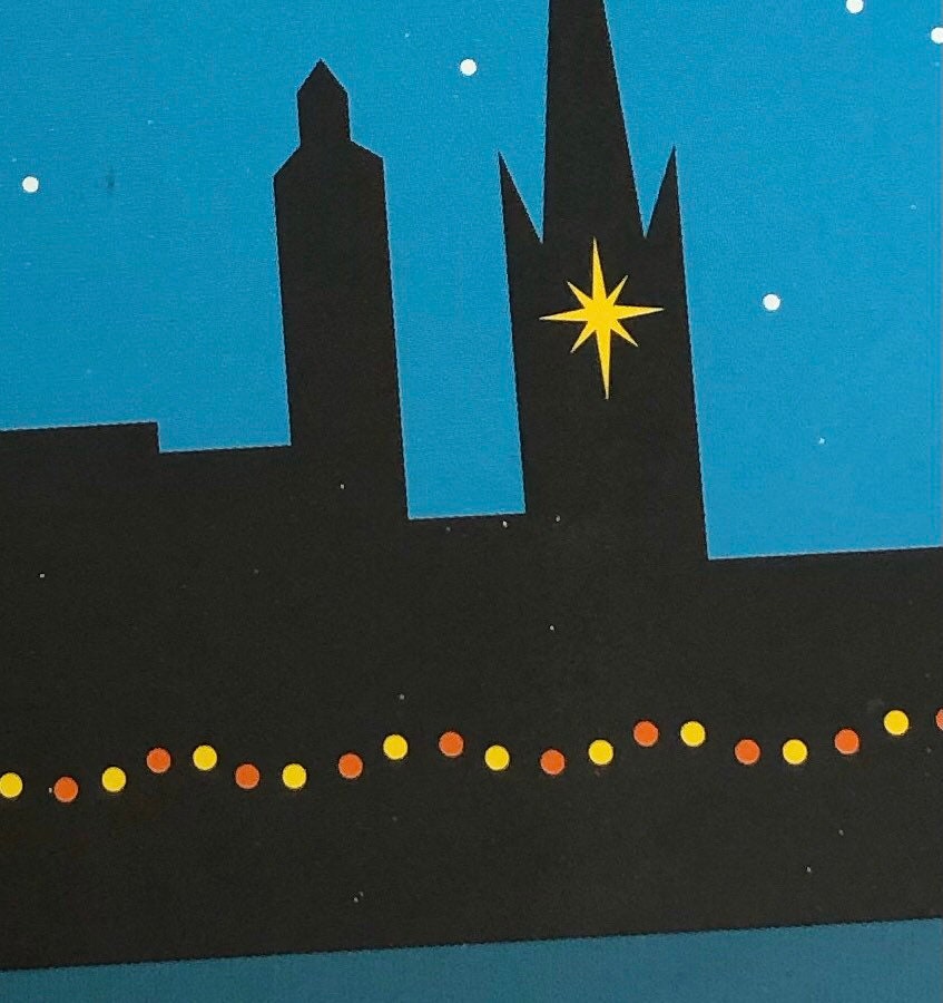 NORWICH *slight Second* Cityscape Christmas Card by Rebecca Pymar