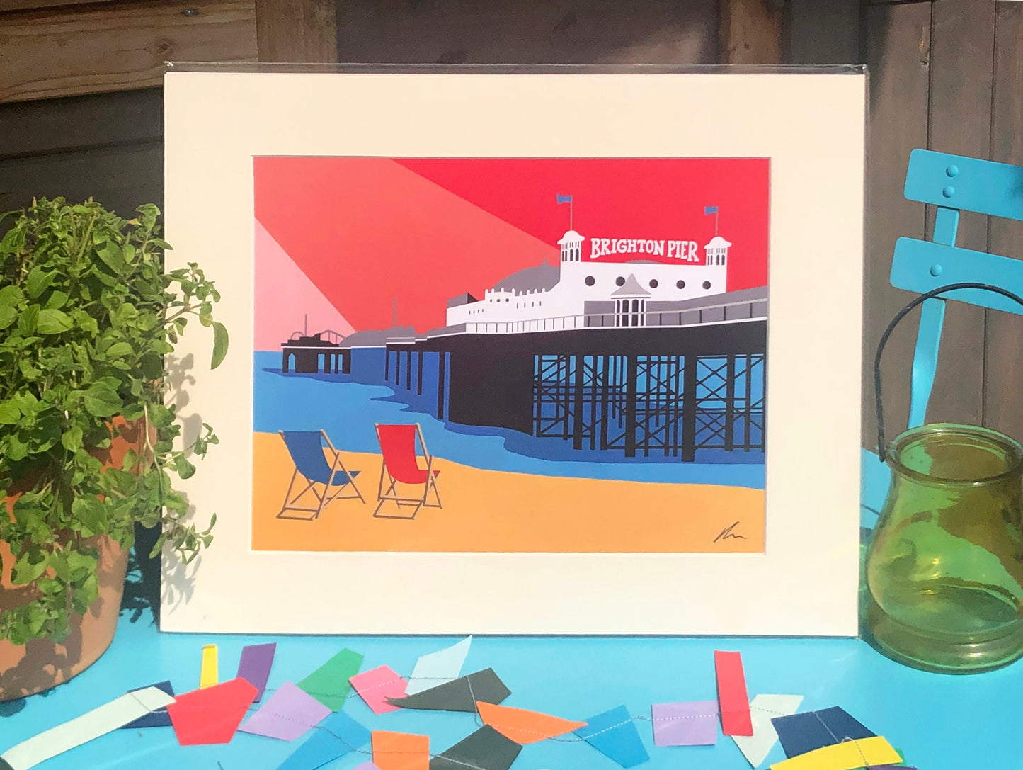 Brighton Pier Mounted Print