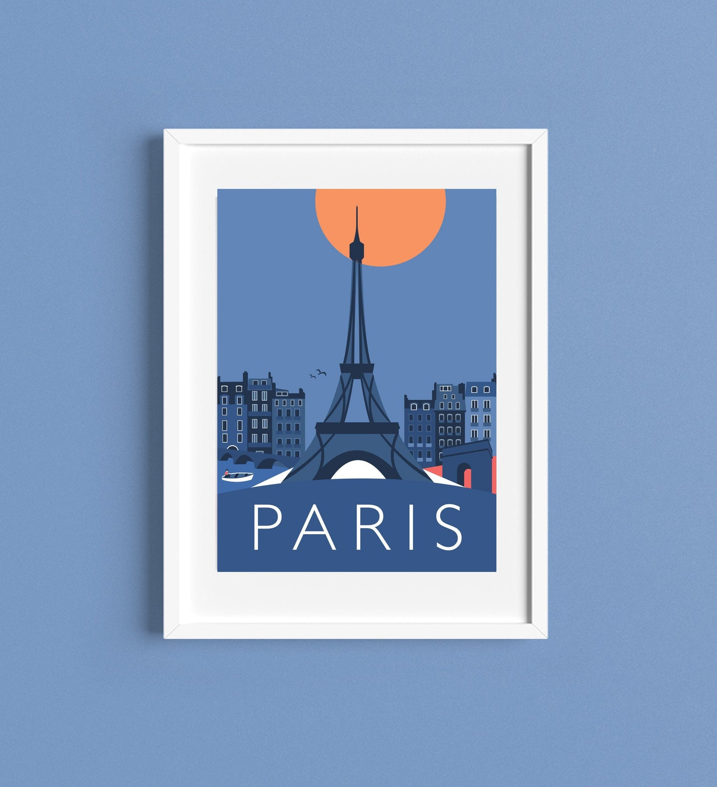 PARIS Eiffel Tower, Arc de Triomphe - Travel Poster - Art Deco - Illustration by Rebecca Pymar