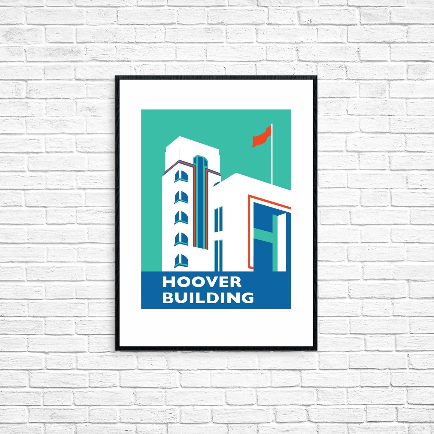 THE HOOVER BUILDING Travel Poster - London Print - Art Deco - Illustration by Rebecca Pymar