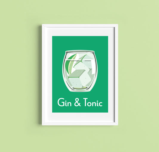 GIN AND TONIC Cocktail A4/A5 Print