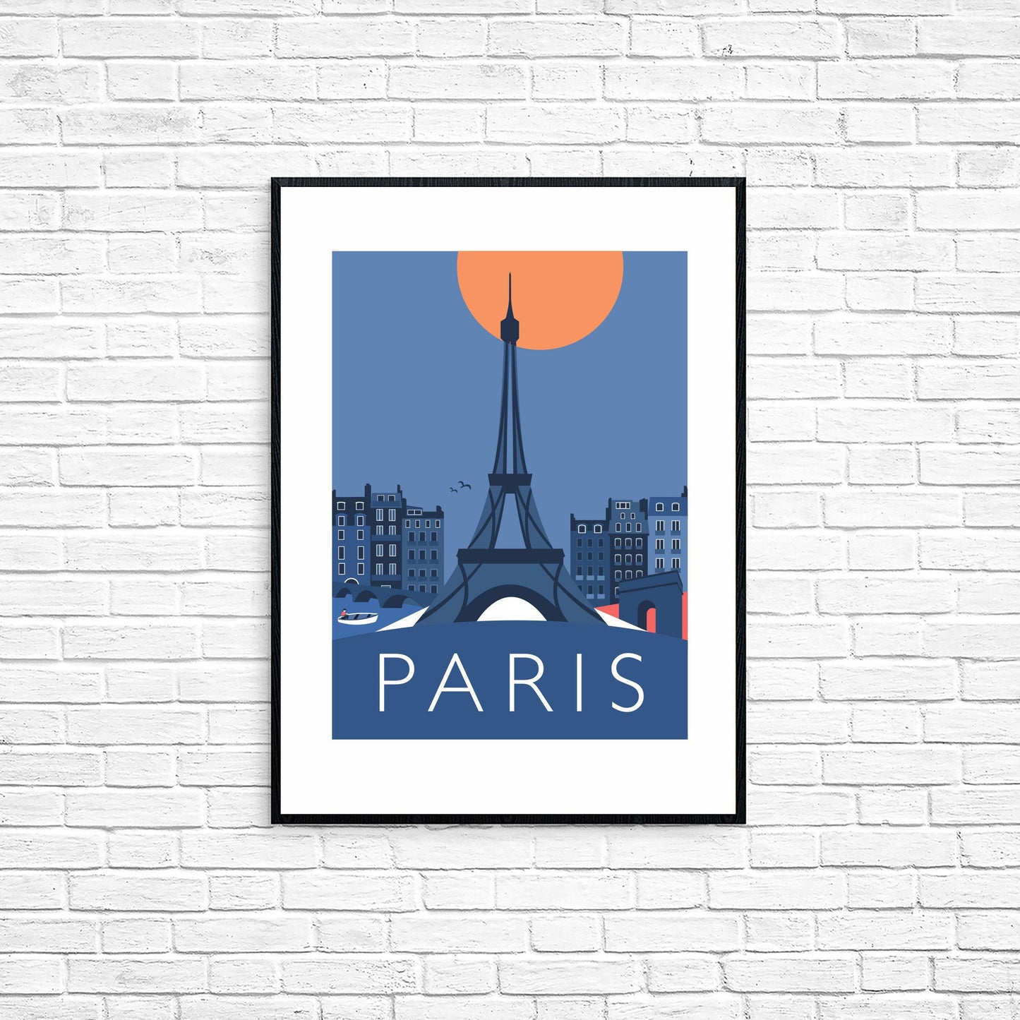 SECONDS SALE - PARIS Eiffel Tower, Arc de Triomphe - Travel Poster - Art Deco - Illustration by Rebecca Pymar