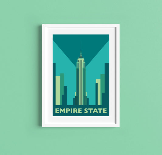 EMPIRE STATE Building - Travel Poster - Art Deco - Illustration by Rebecca Pymar