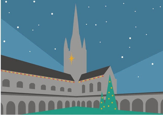 NORWICH CATHEDRAL themed Christmas Cards, Pack of 6
