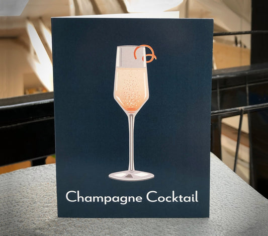 Champagne Cocktail Greetings Card - Cocktail Card - Art Deco