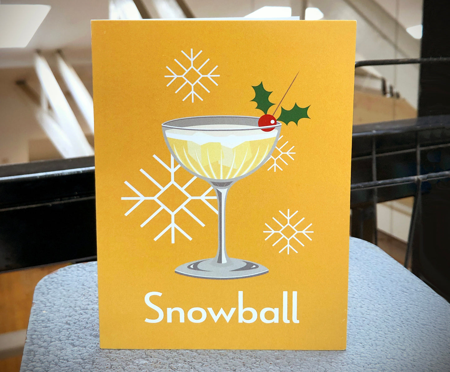 SNOWBALL CHRISTMAS Card - Cocktail Card - Art Deco