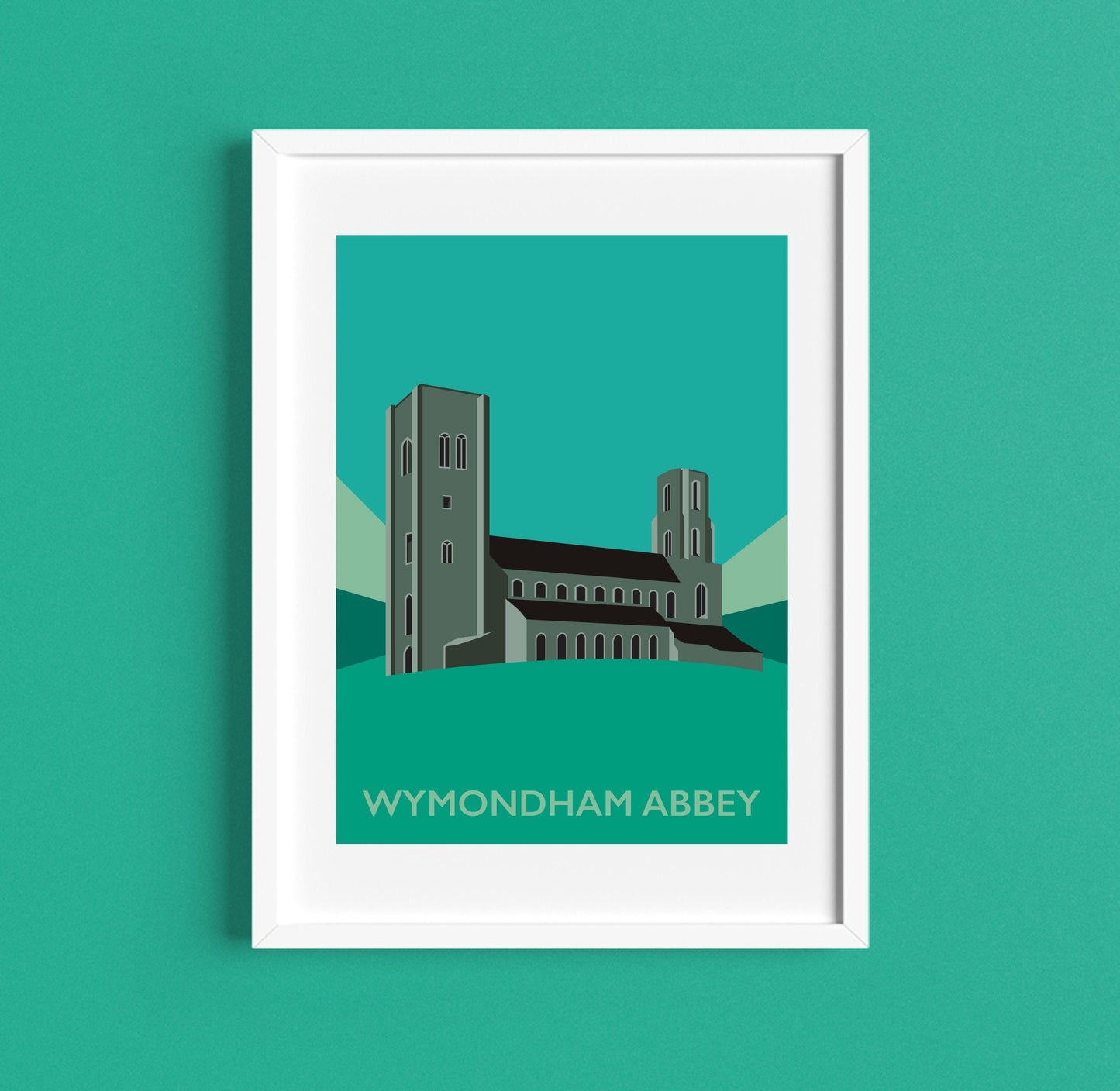WYMONDHAM ABBEY - Travel Poster - Print - Illustration by Rebecca Pymar