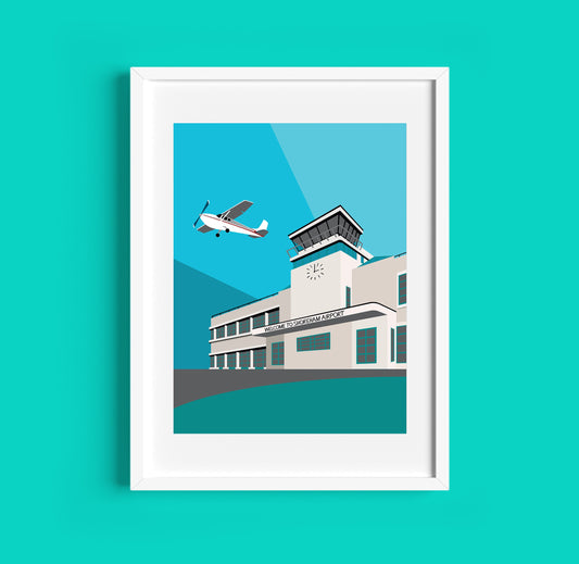 SHOREHAM AIRPORT Travel Poster - Art Deco Print - Illustration by Rebecca Pymar