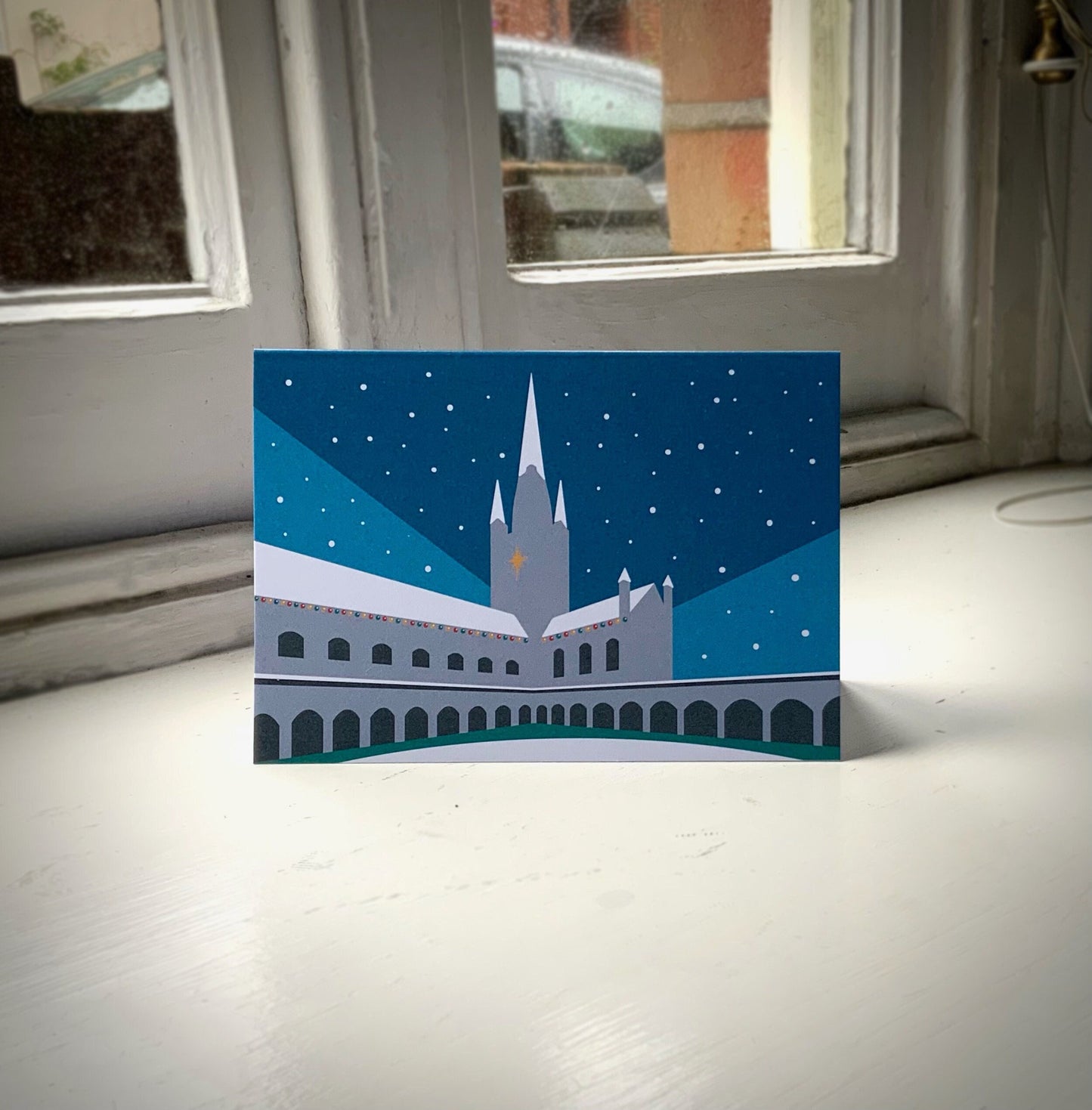 NORWICH CATHEDRAL Christmas Card by Rebecca Pymar