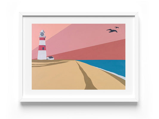 LIGHTHOUSE themed Fine Art Print - 'Orford Ness Lighthouse' - British Seaside - Travel Poster - Suffolk - by Rebecca Pymar