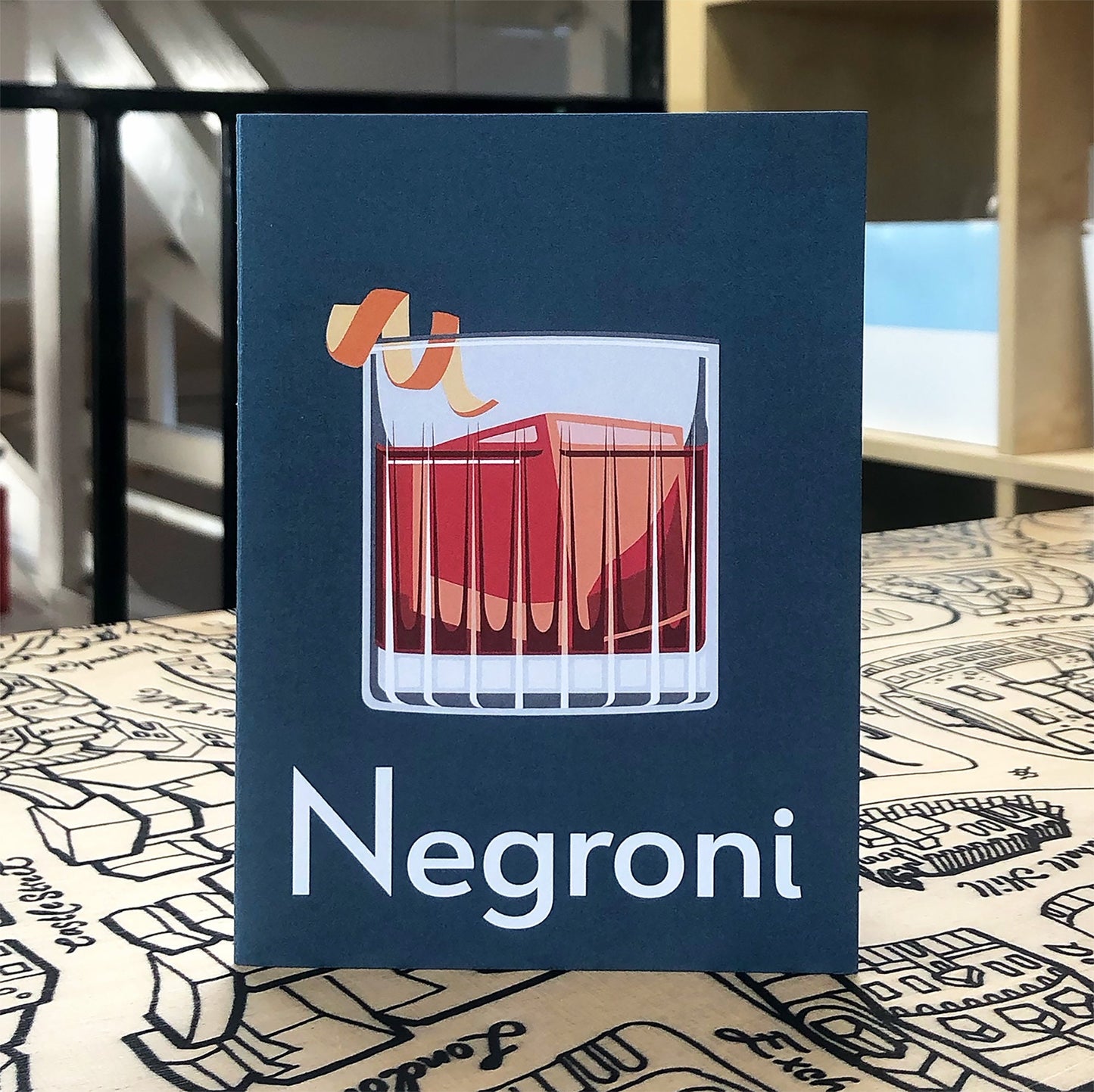 NEGRONI Greetings Cards - Cocktail Card - Art Deco